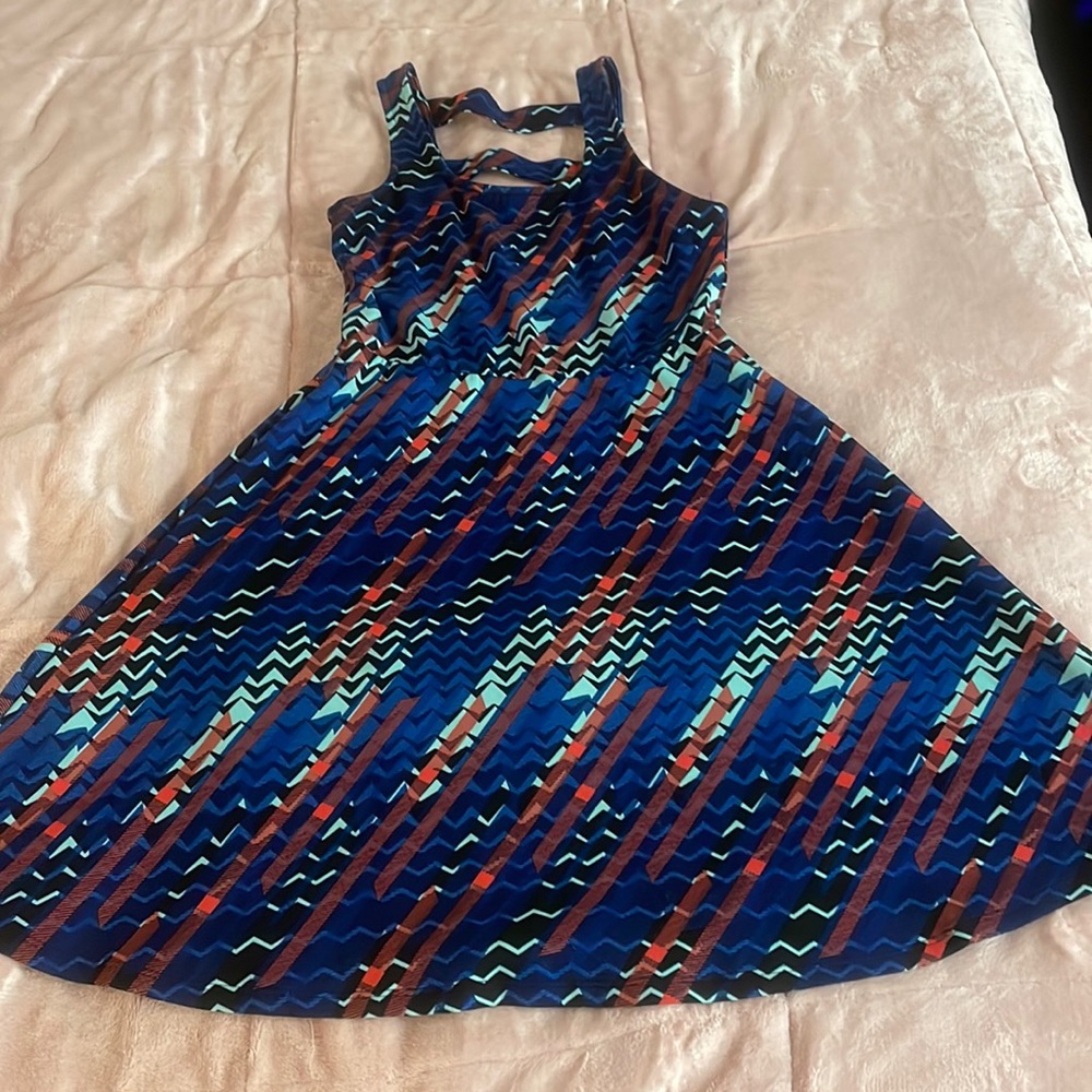 Aztec blue dress